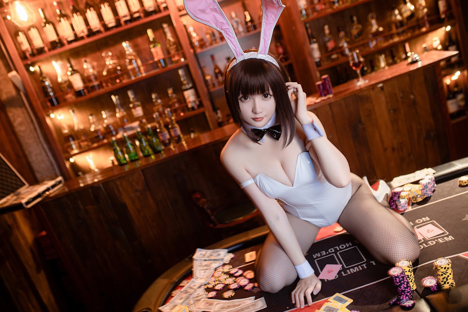 Cosplay 星之迟迟Hoshilily 加藤惠 兔女郎 18