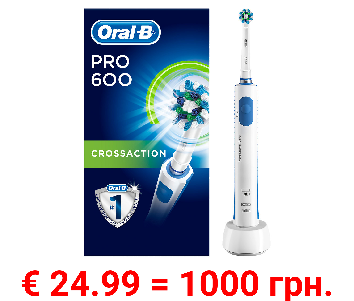 Oral-B »PRO 600« CrossAction Elektrische Zahnbürste mit Timer