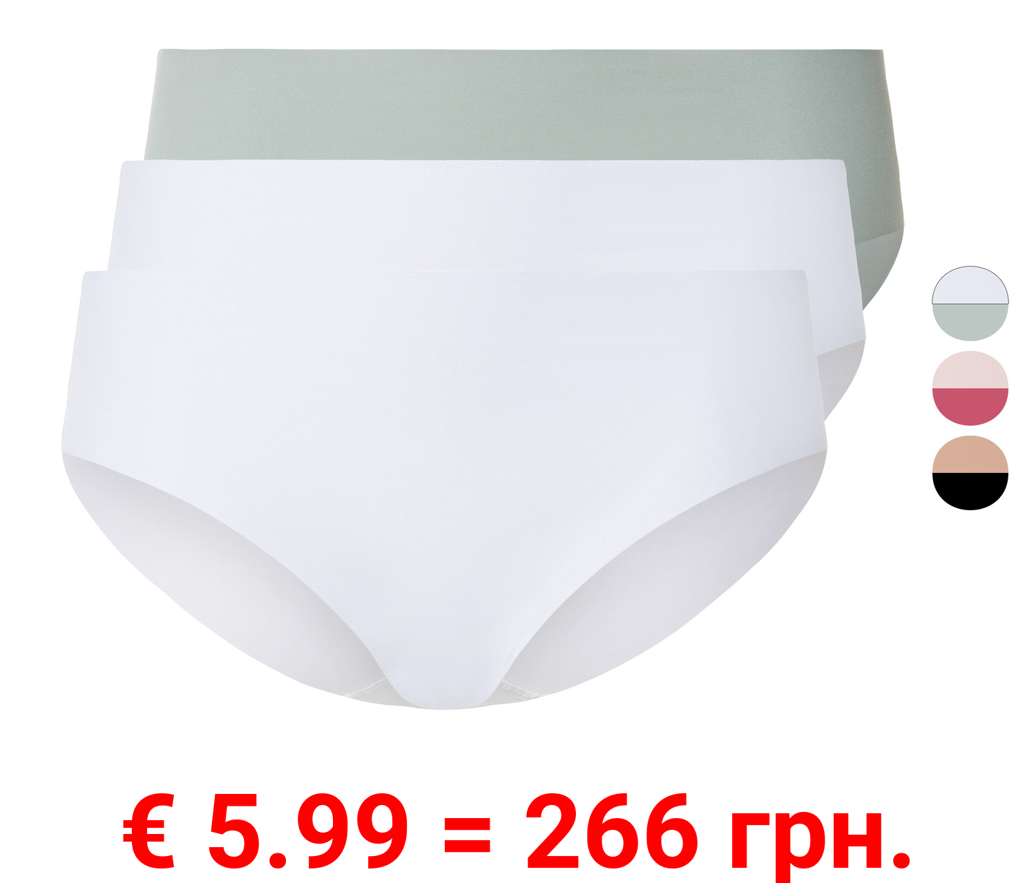 esmara® Damen Lasercut-Minislips, 3 Stück, ohne Nähte