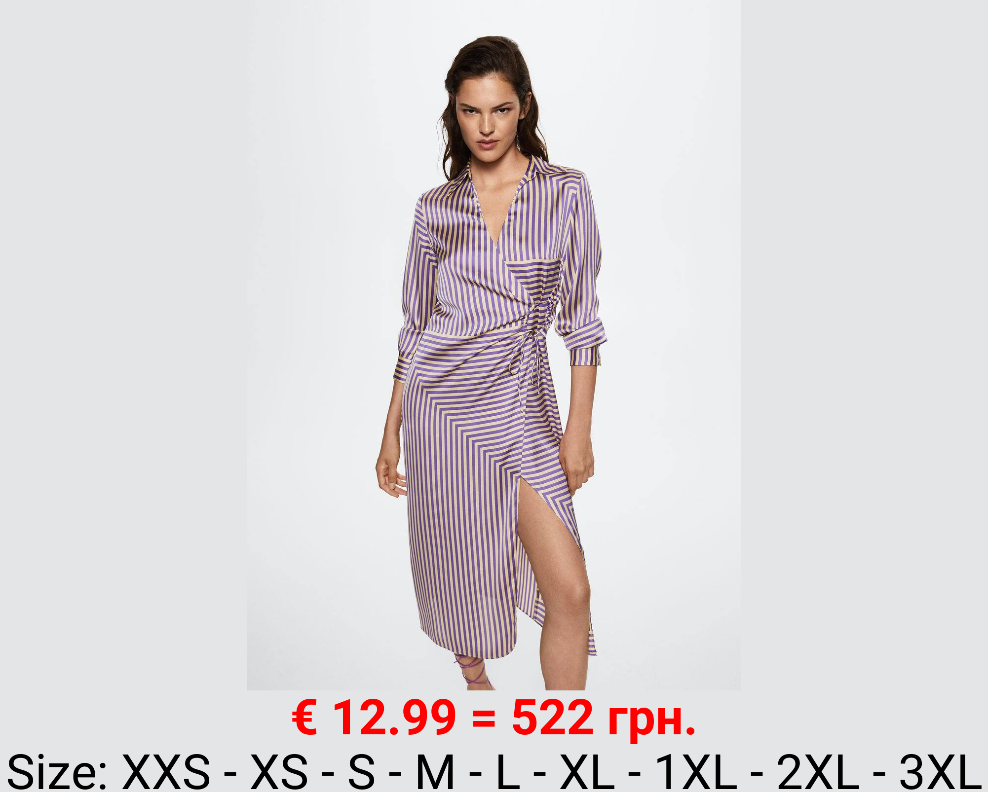 Vestido rayas satinado