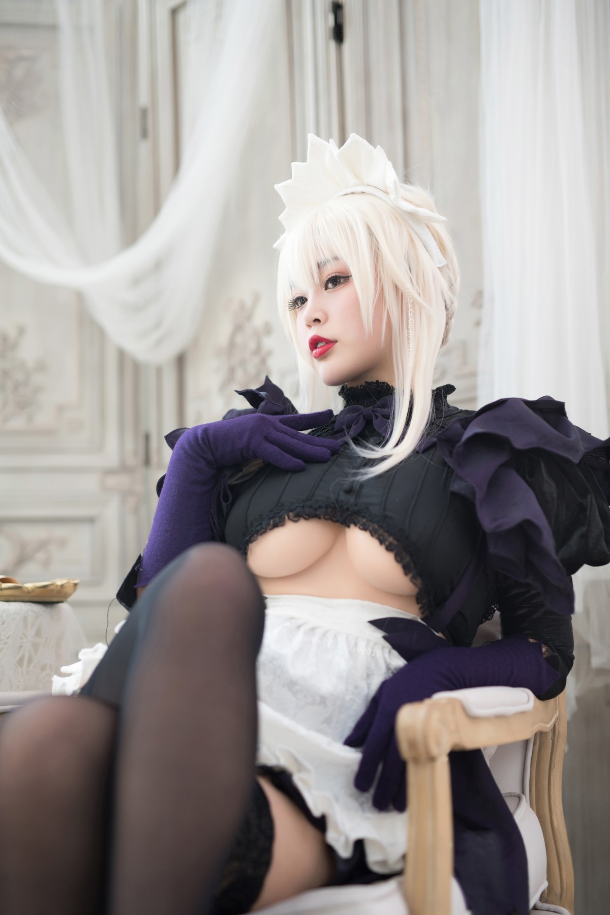 Cosplay 白烨 黑枪呆女仆 48