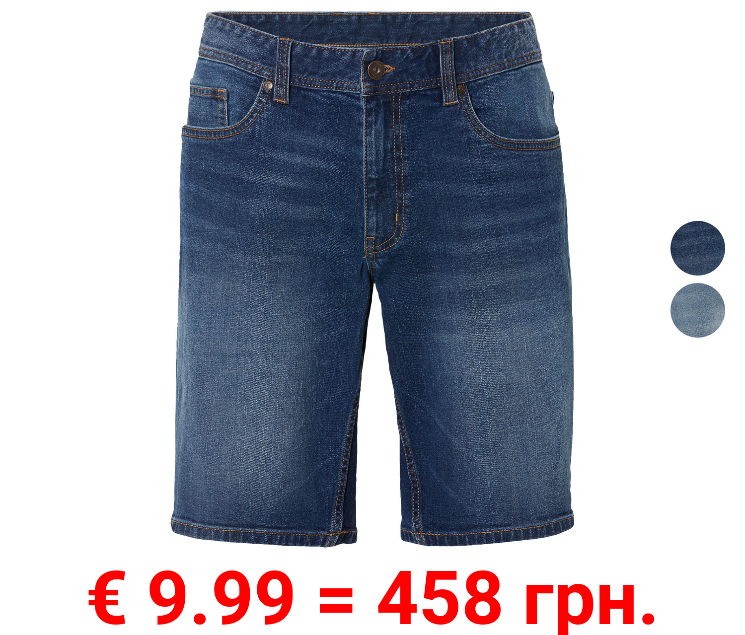 LIVERGY® Herren Jeansshorts, normale Leibhöhe