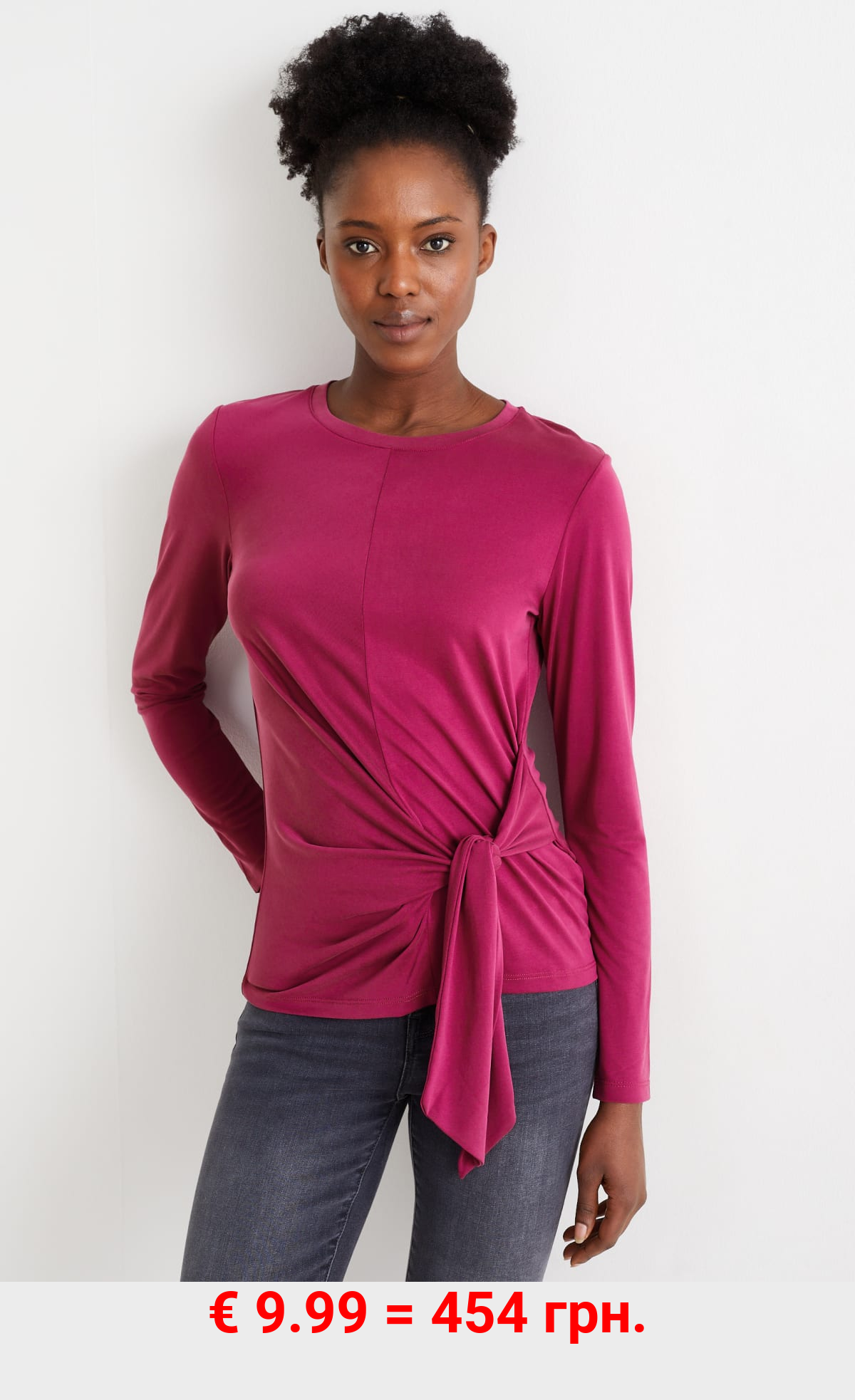 Langarmshirt mit Knotendetail