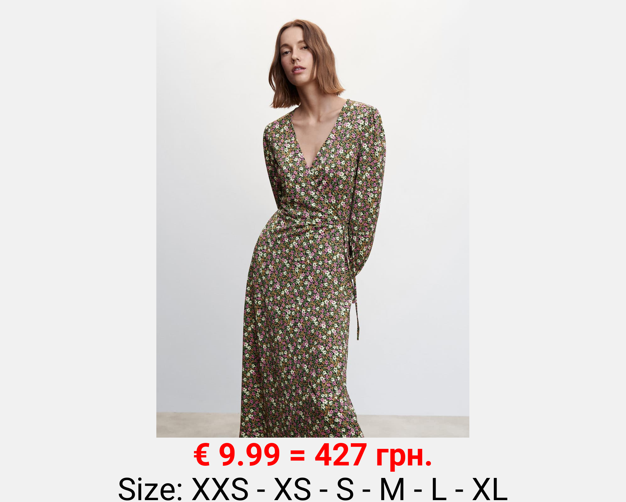 Vestido estampado abertura 