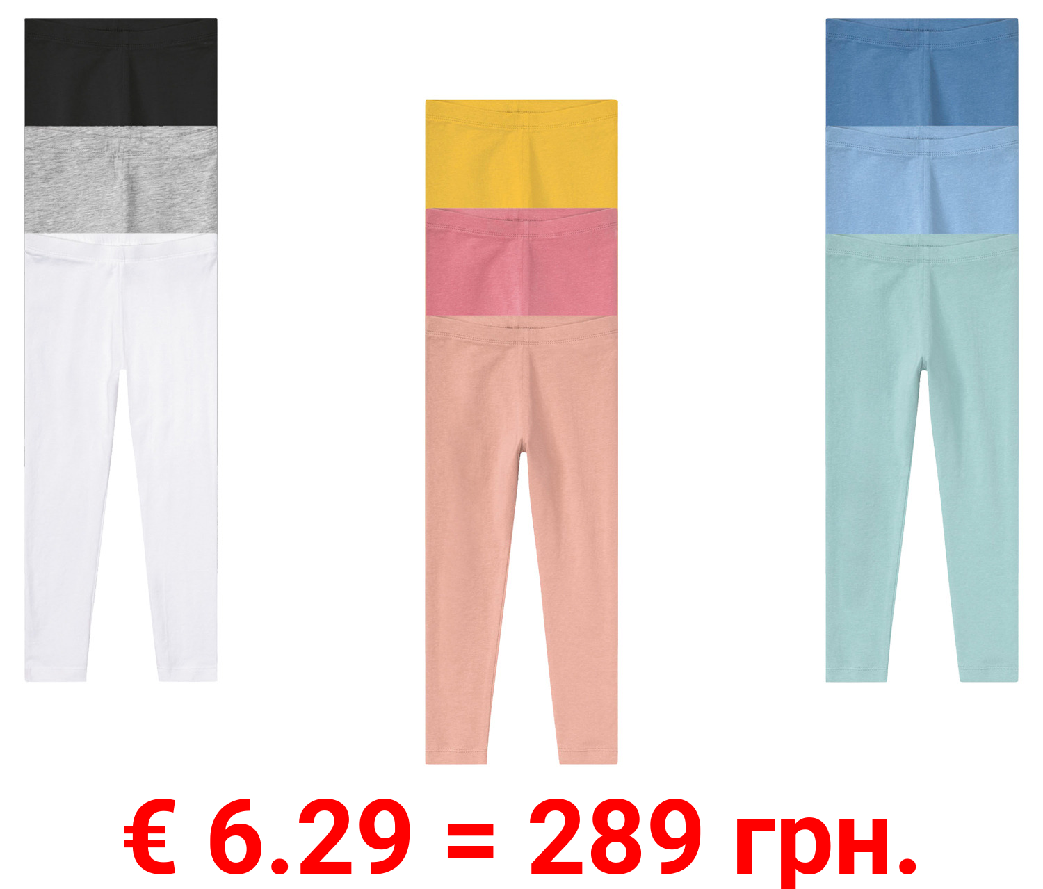 lupilu® Kleinkinder Leggings, 3 Stück, mit hohem Baumwollanteil