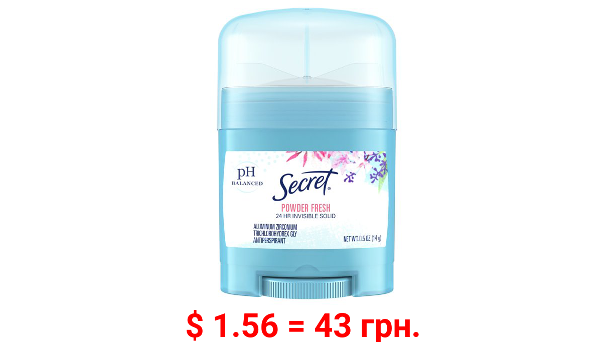 Secret Invisible Solid Antiperspirant Deodorant, Powder Fresh, 0.5 Oz