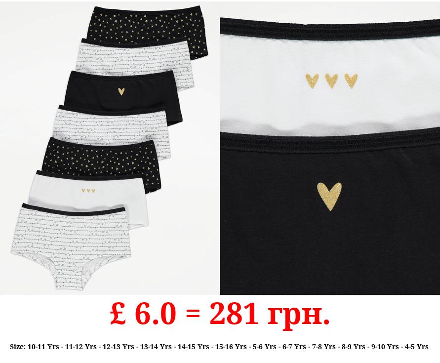 Glitter Heart Shorts 7 Pack