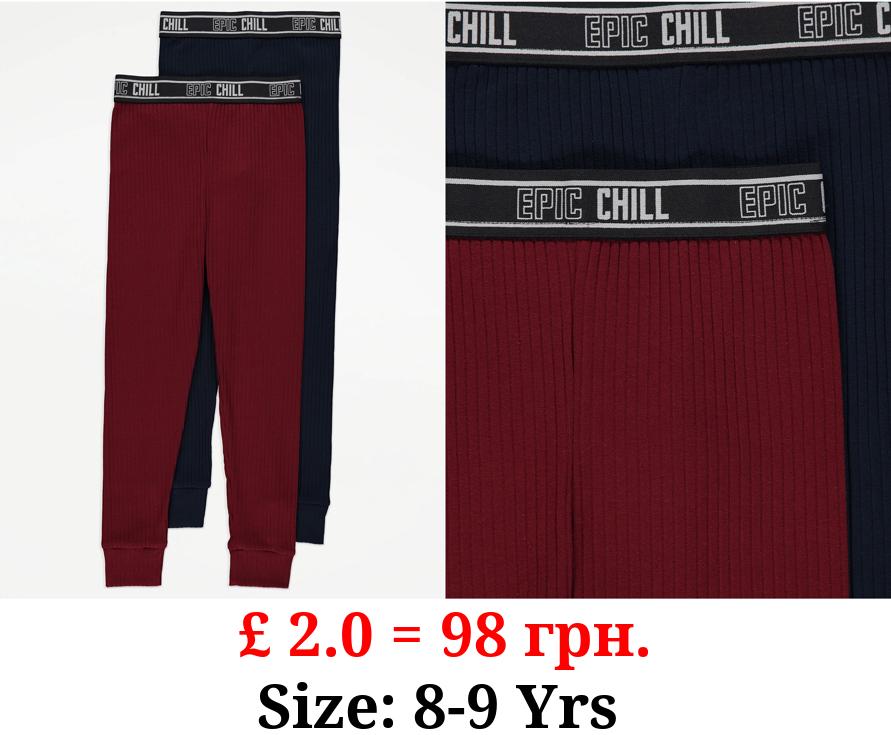 Epic Chill Ribbed Pyjama Bottoms 2 Pack