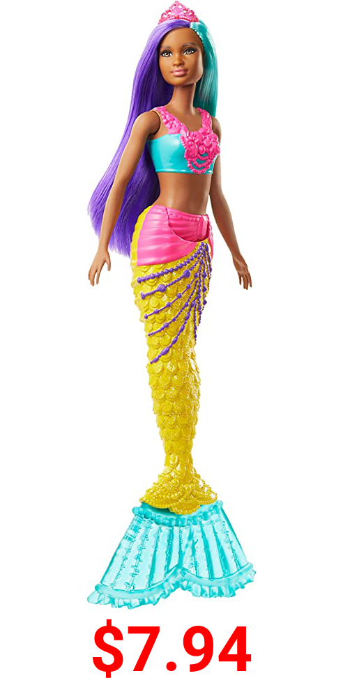 Barbie Dreamtopia Mermaid Doll, 12-inch, Teal and Purple Hair, multi