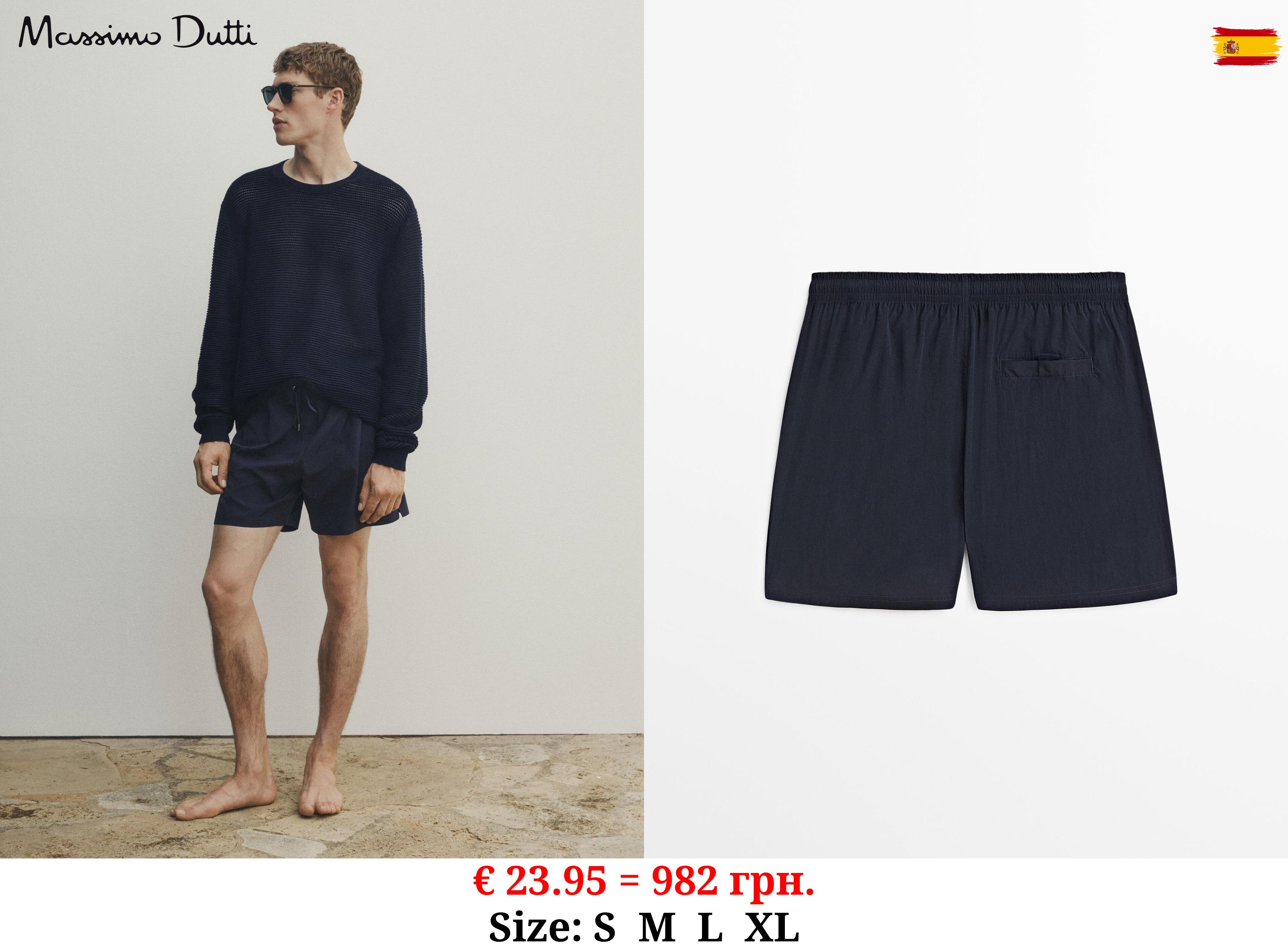 Plain swimsuit trunks NAVY BLUE