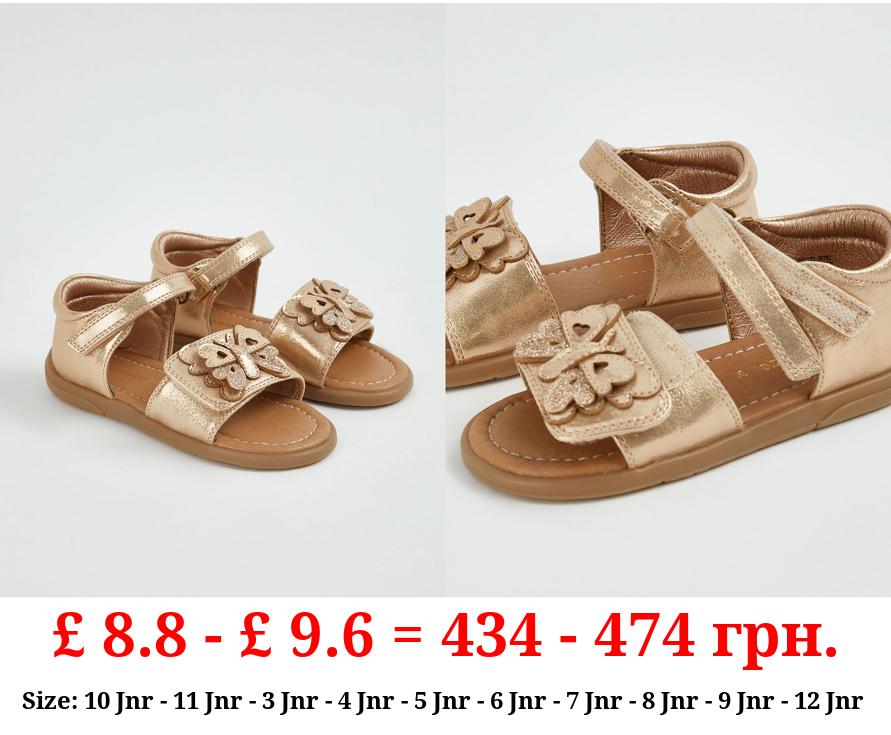 Gold Butterfly Strap Sandals