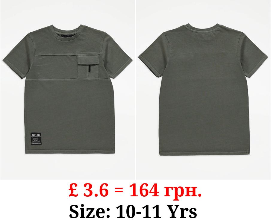 Khaki Faded Wash T-Shirt