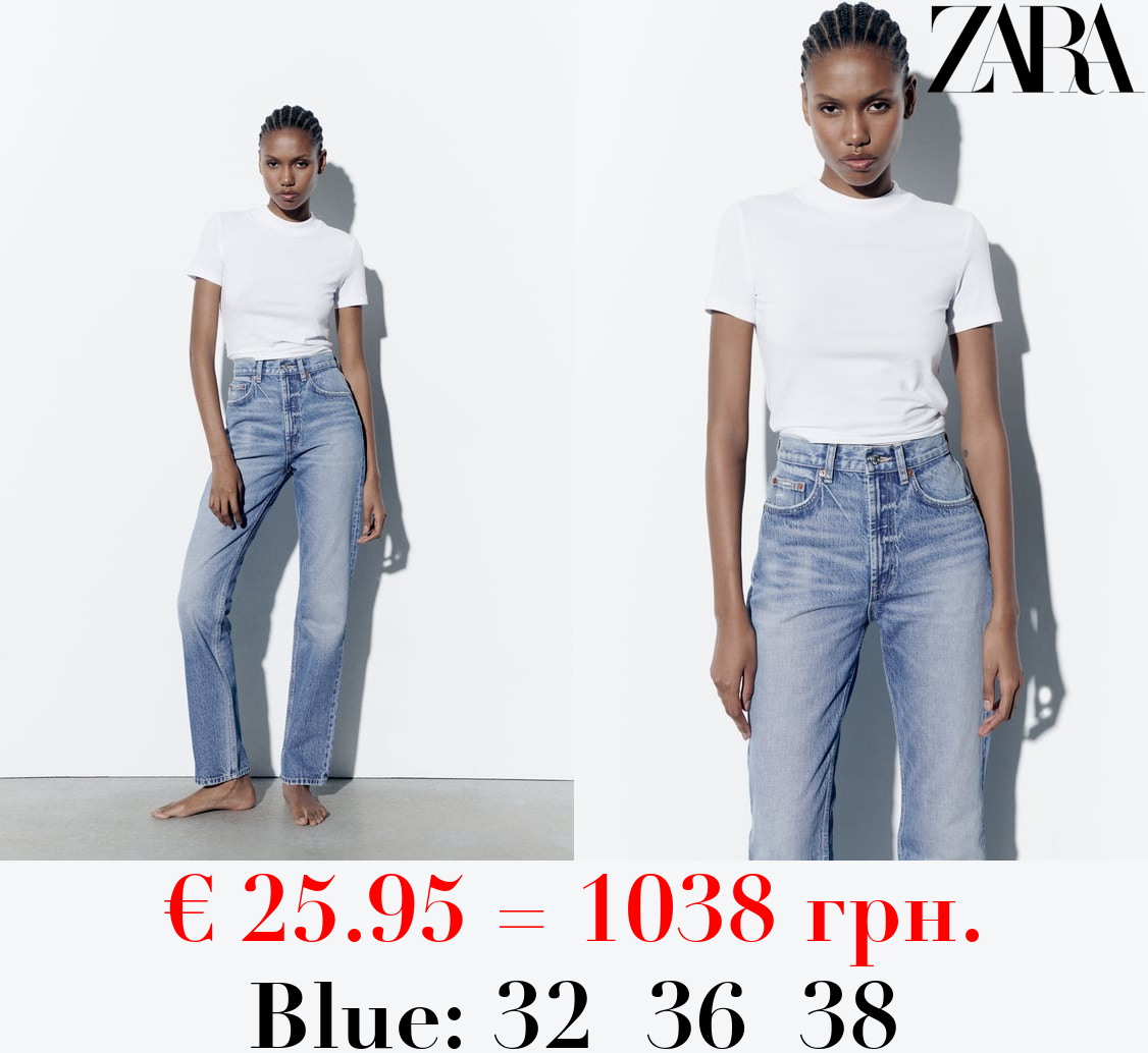 HIGH-RISE STRAIGHT-FIT TRF JEANS