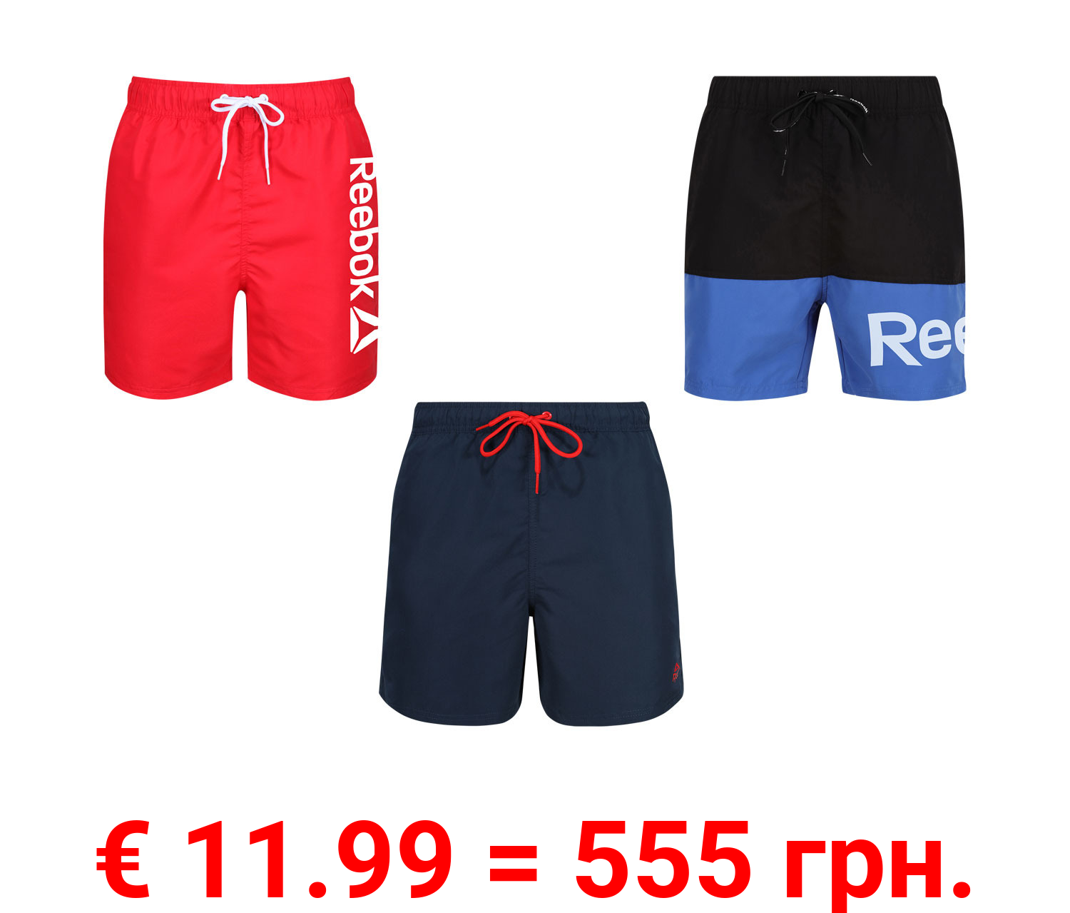 Reebok Herren Badeshorts mit einer Hosentasche
