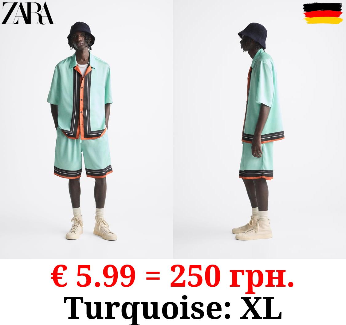 STRIPE PRINT BERMUDA SHORTS