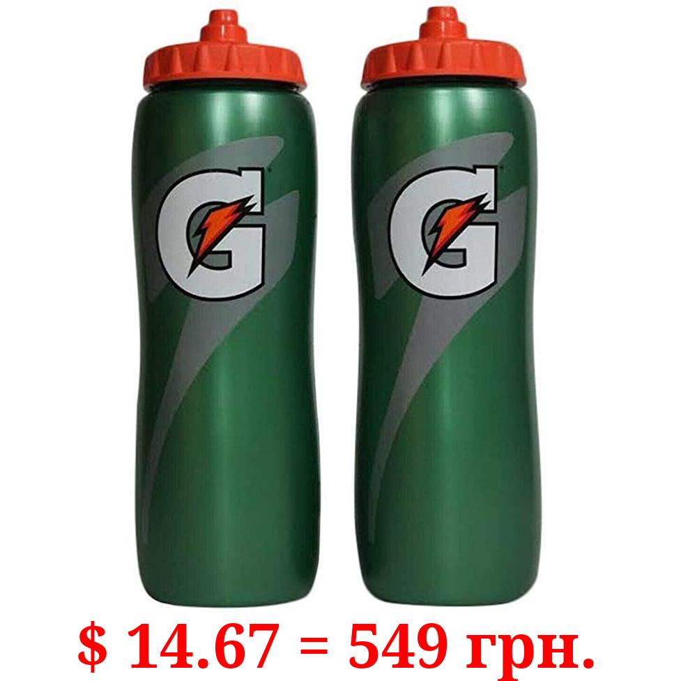 Gatorade 32 Oz Squeeze Water Sports Bottle - Pack of 2 - New Easy Grip Design