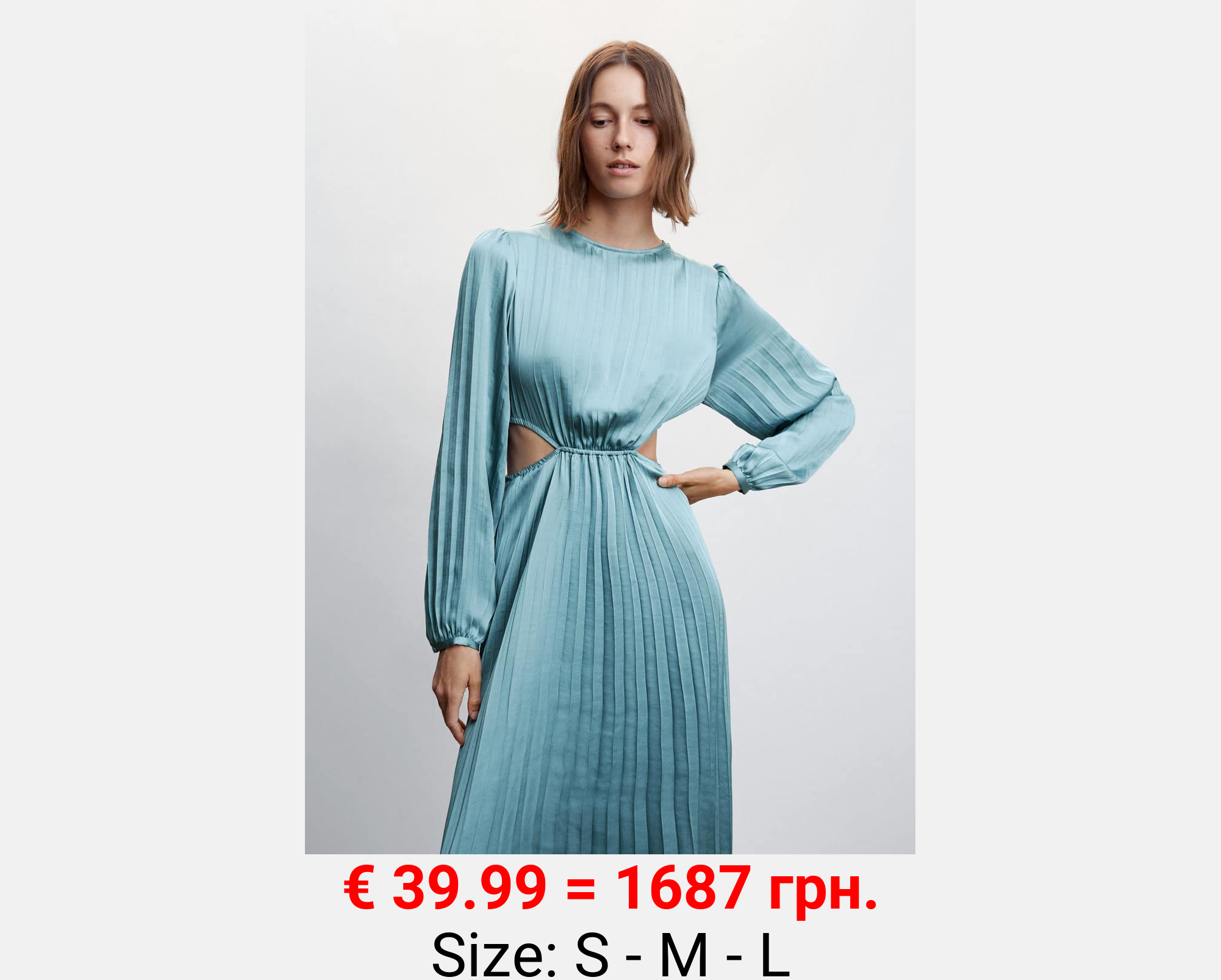 Vestido plisado satinado