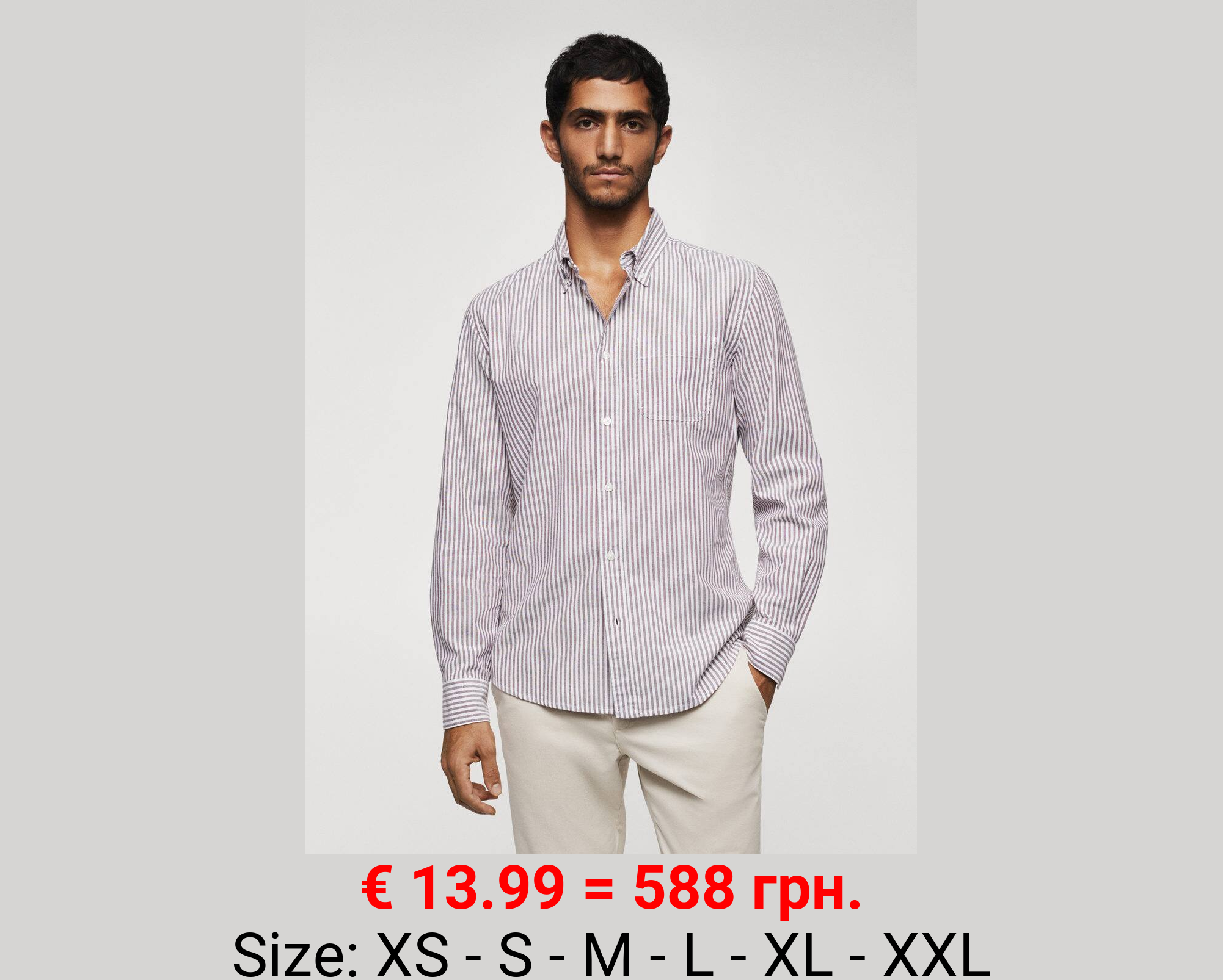 Camisa regular fit algodón rayas