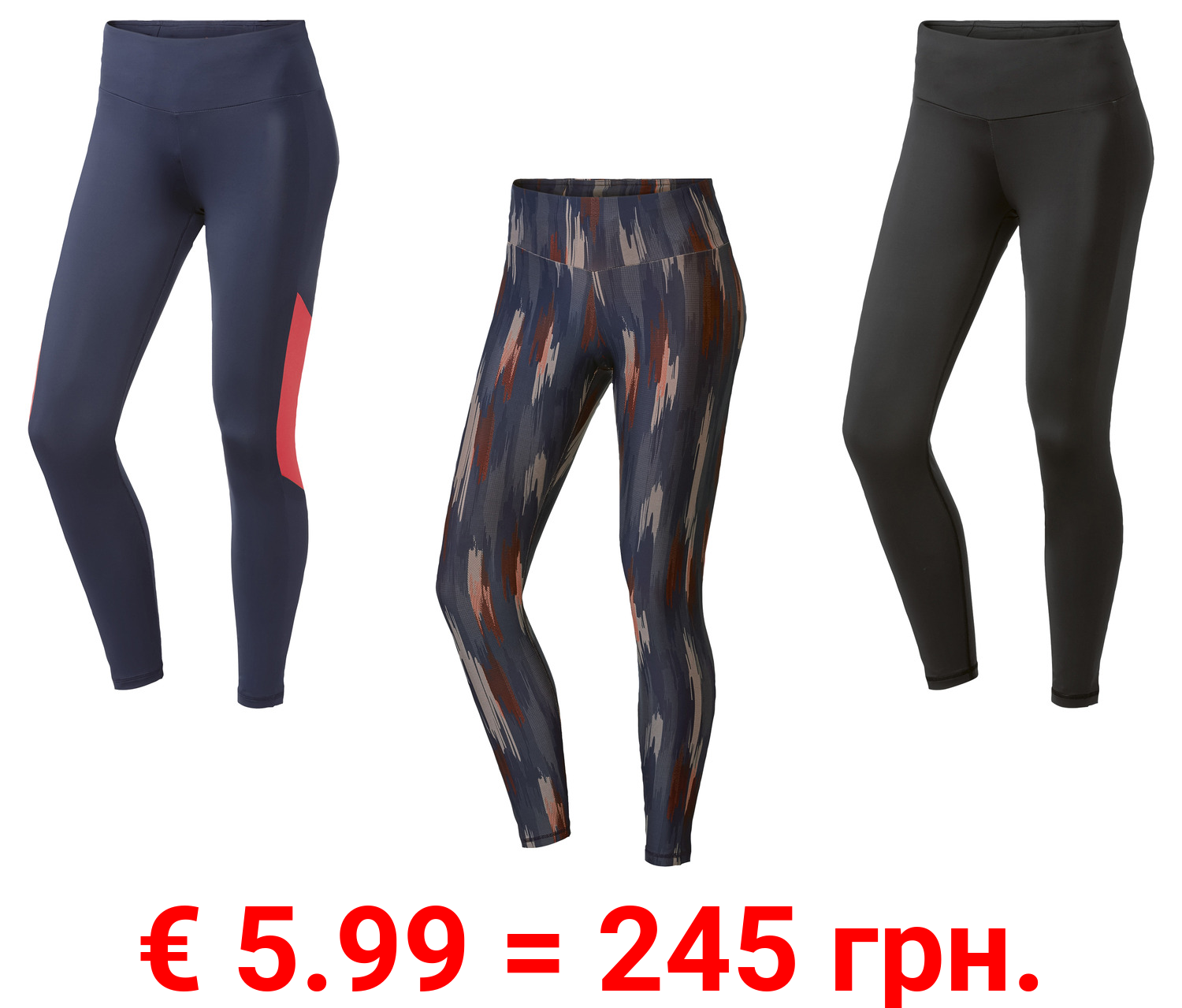 CRIVIT Damen Funktionstights mit recyceltem Material