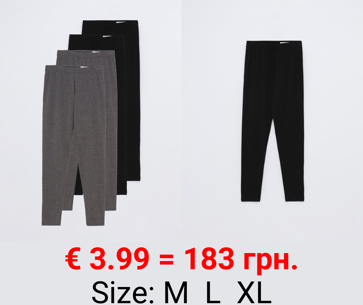 4-pack of long basic leggings