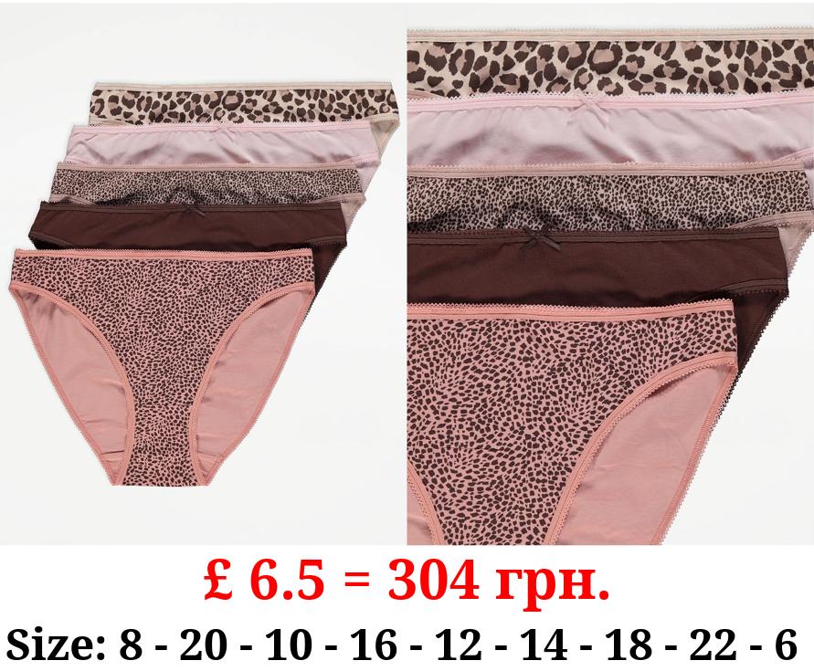 Animal High Leg Knickers 5 Pack