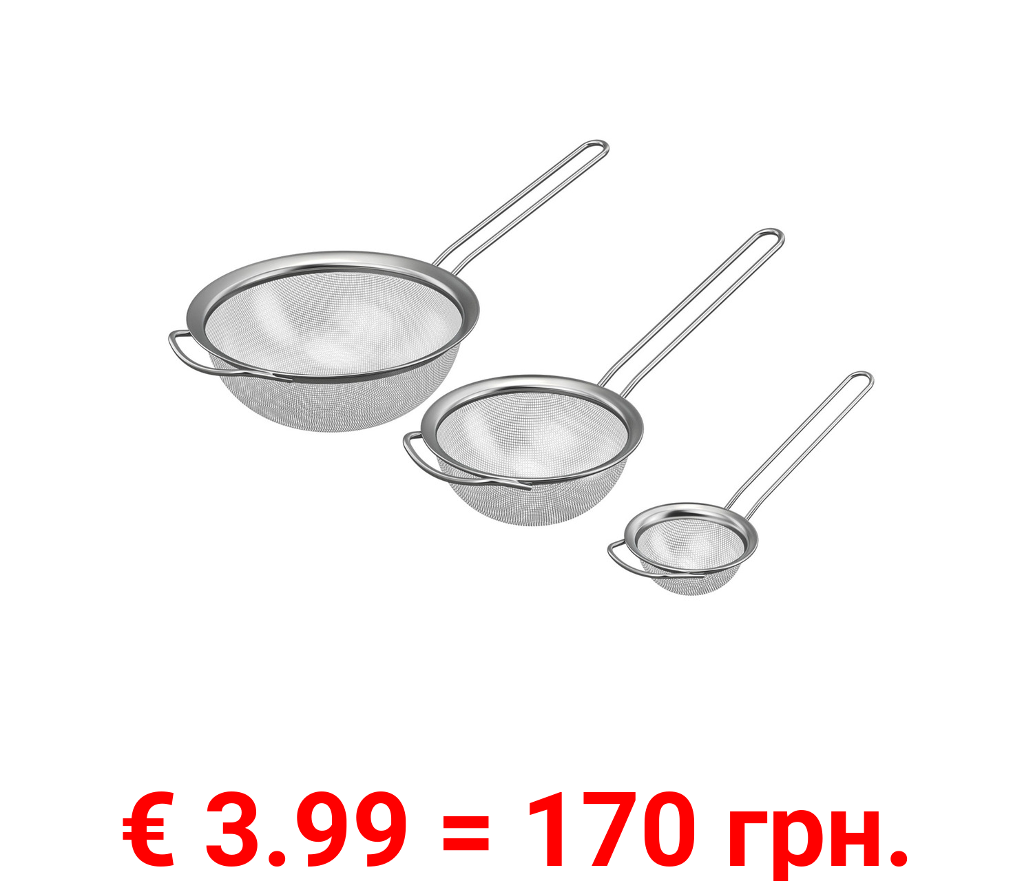 ERNESTO® Küchensieb-Set, 3 Stück, aus Edelstahl
