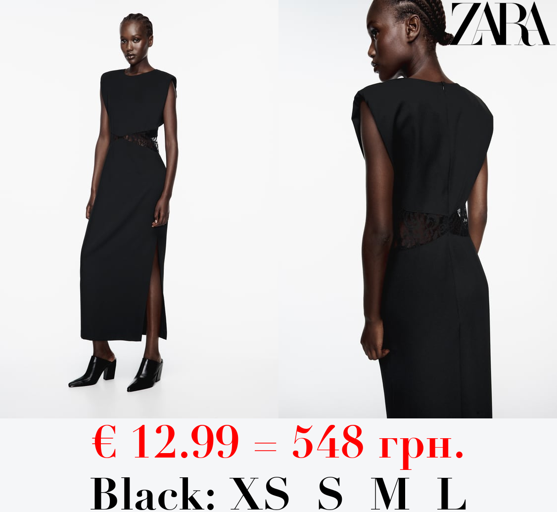 COMBINED CUT-OUT MIDI DRESS