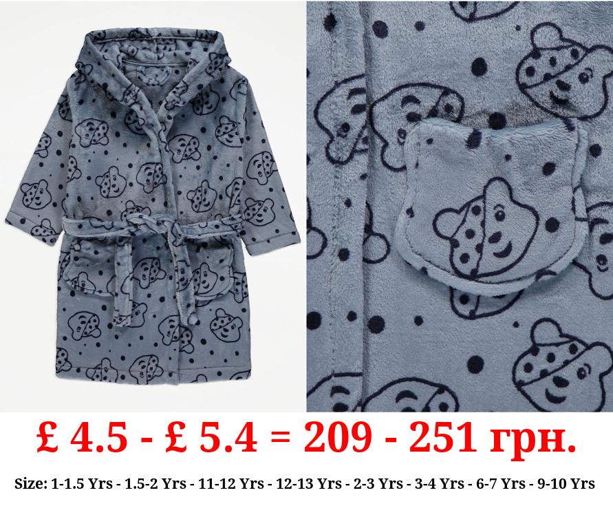 Children In Need Blue Pudsey Fleece Dressing Gown