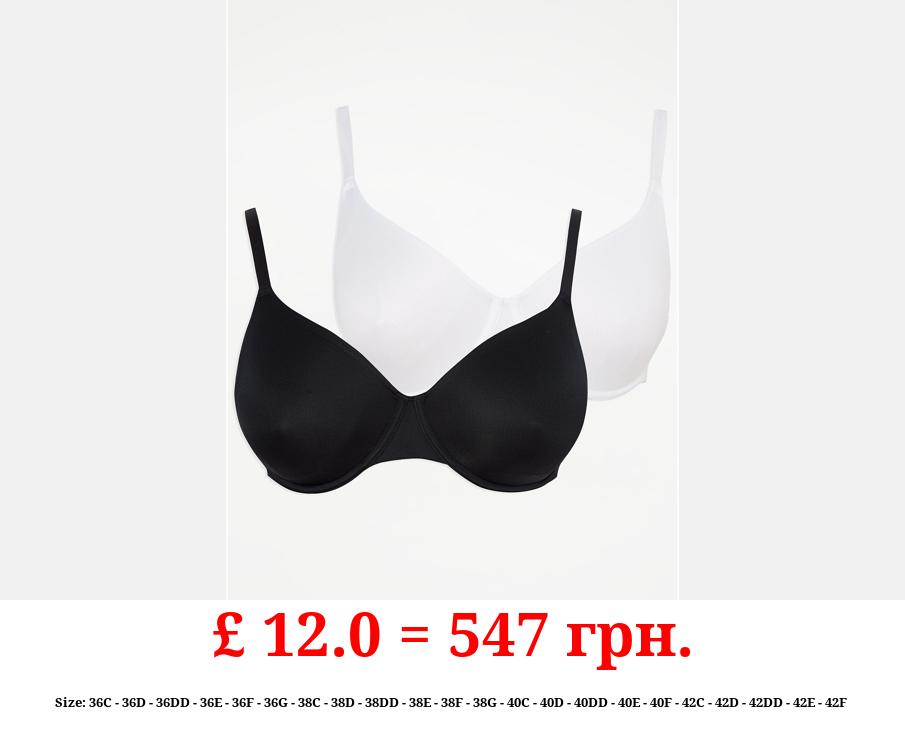Monochrome Underwired Non Padded Bras 2 Pack