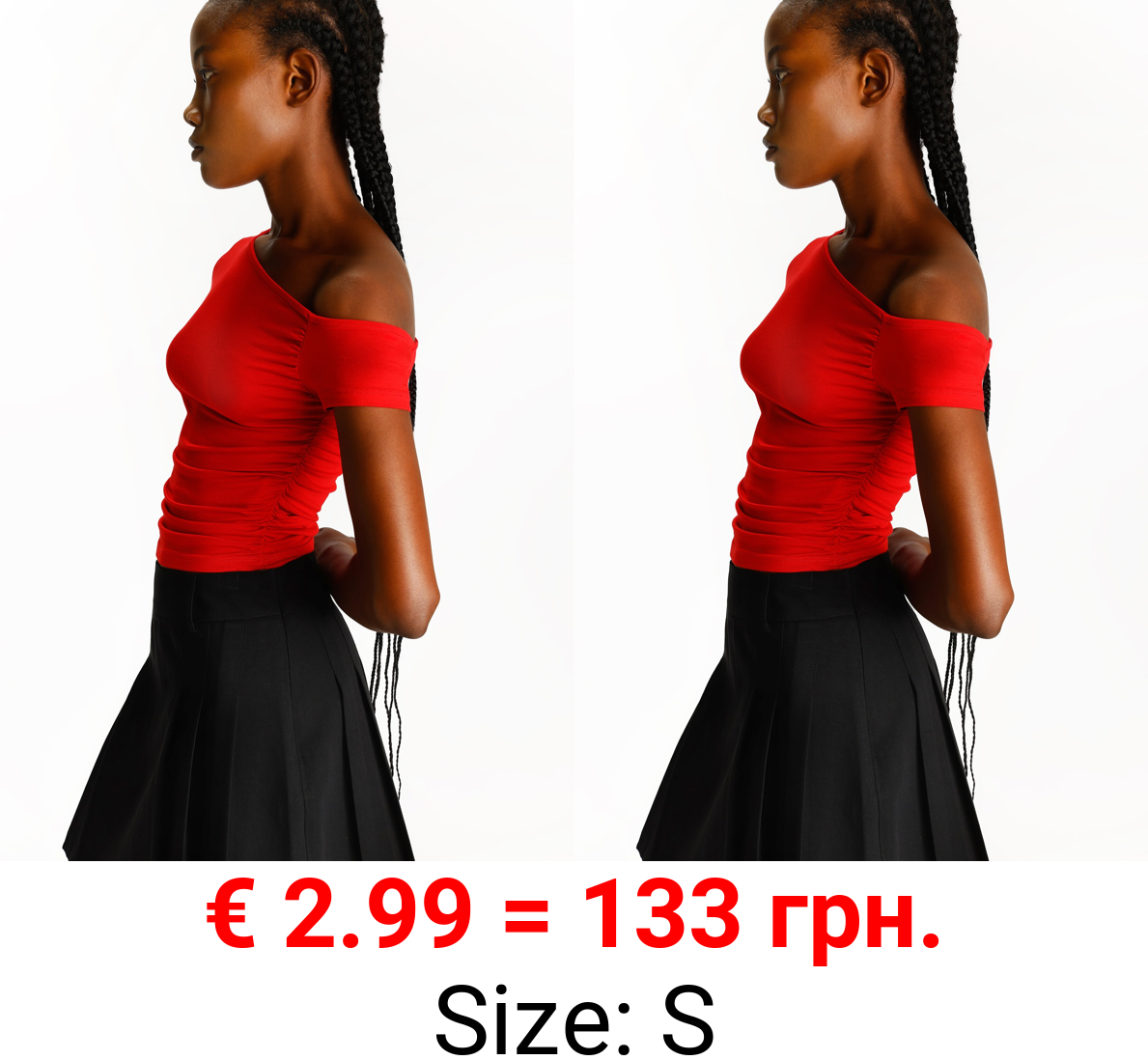 Top with asymmetric neckline