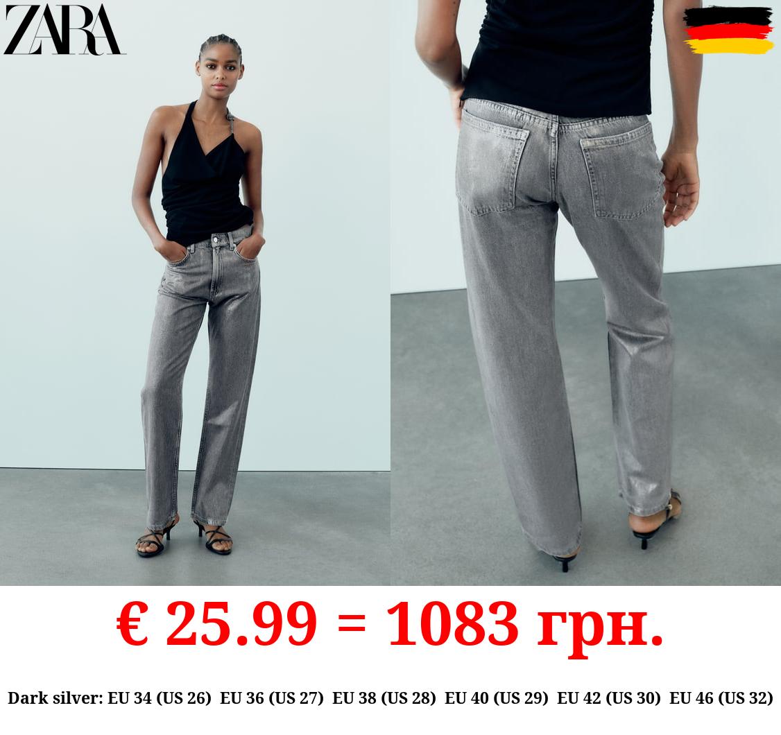 STRAIGHT MID-RISE JEANS WITH FOIL DETAIL