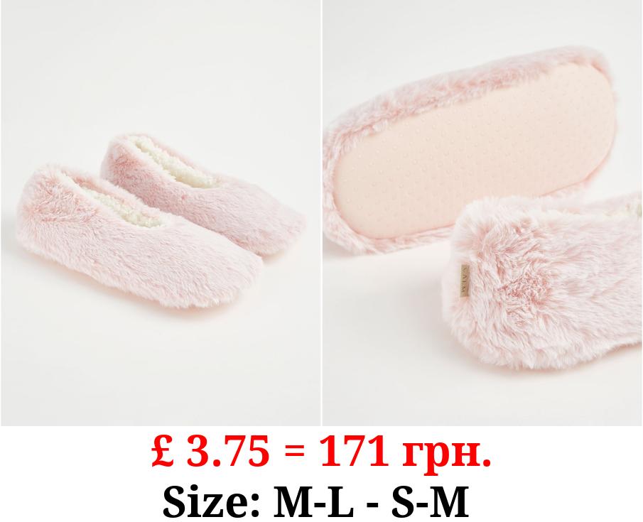 Pink Faux Fur Slippers
