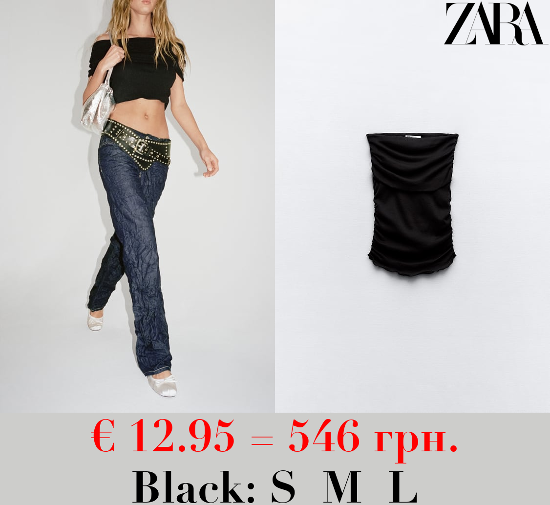 OFF-THE-SHOULDER TOP WITH GATHERED DETAILS