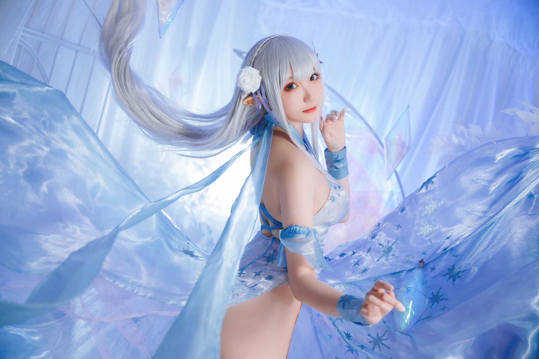 Cosplay 瓜希酱 爱蜜莉雅 水晶礼服 1