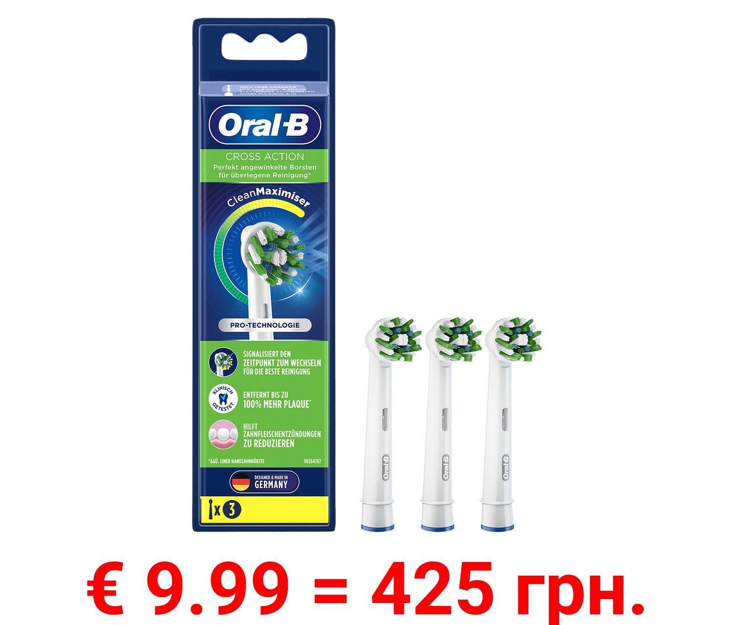 Oral-B CrossAction Aufsteckbürsten, 3 Stück