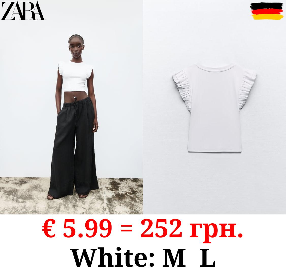 FRILLED SLEEVE T-SHIRT