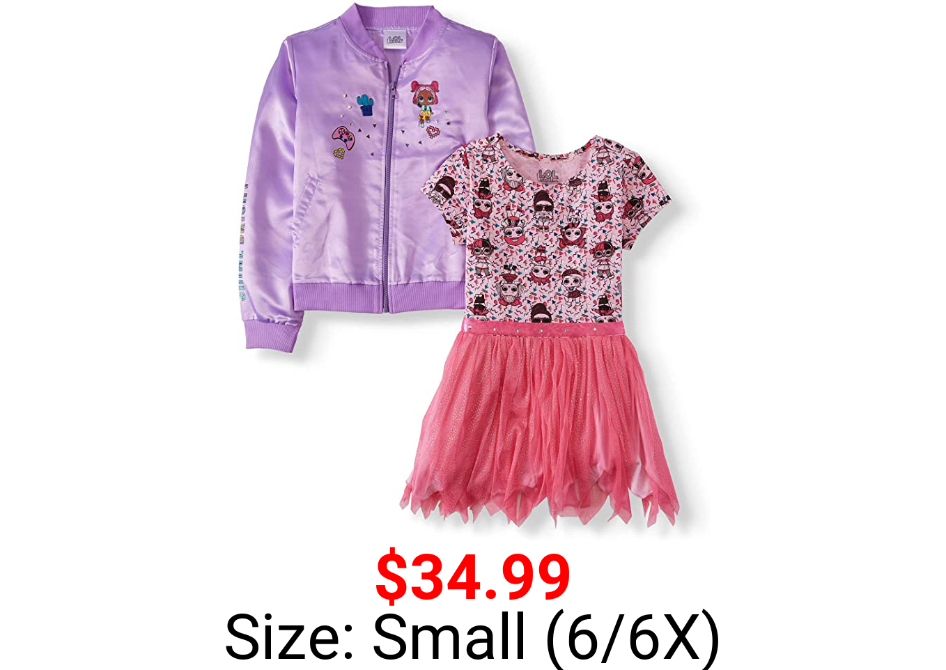 L.O.L. Surprise! Jacket and Tutu Dress for Girls Sizes 4-16