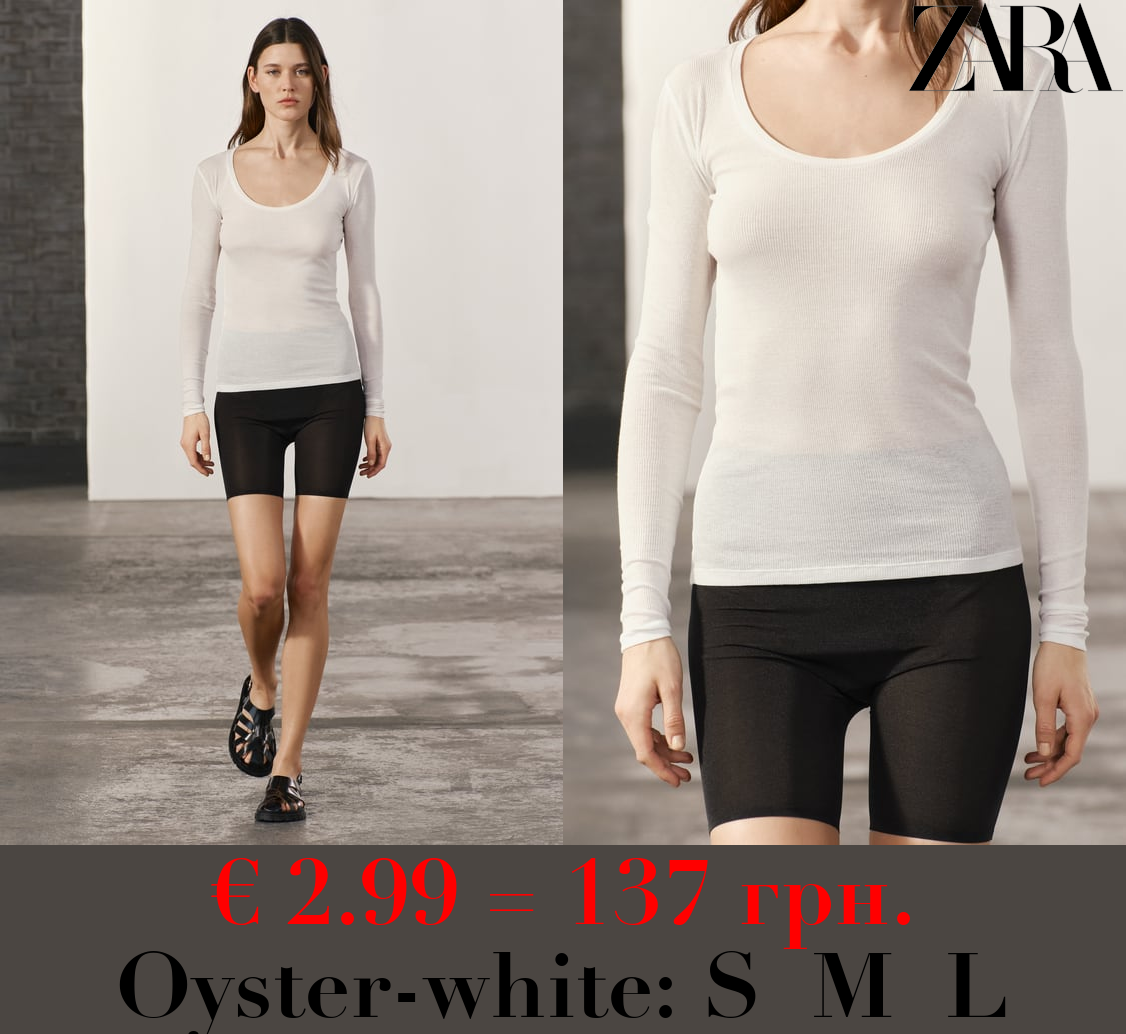 SEMI-SHEER MICRO-RIBBED TOP