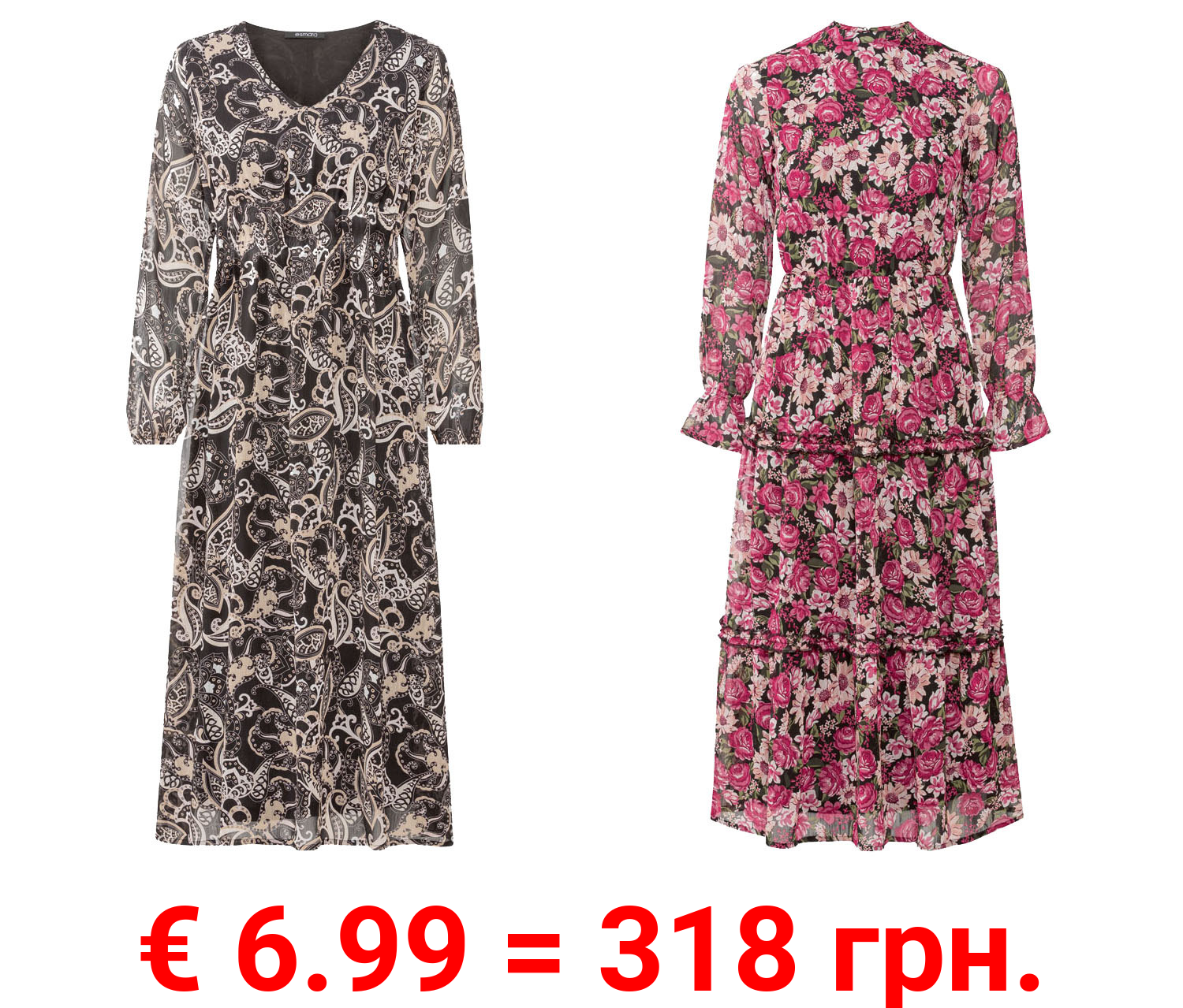 esmara® Damen Kleid aus leichter Chiffon-Qualität