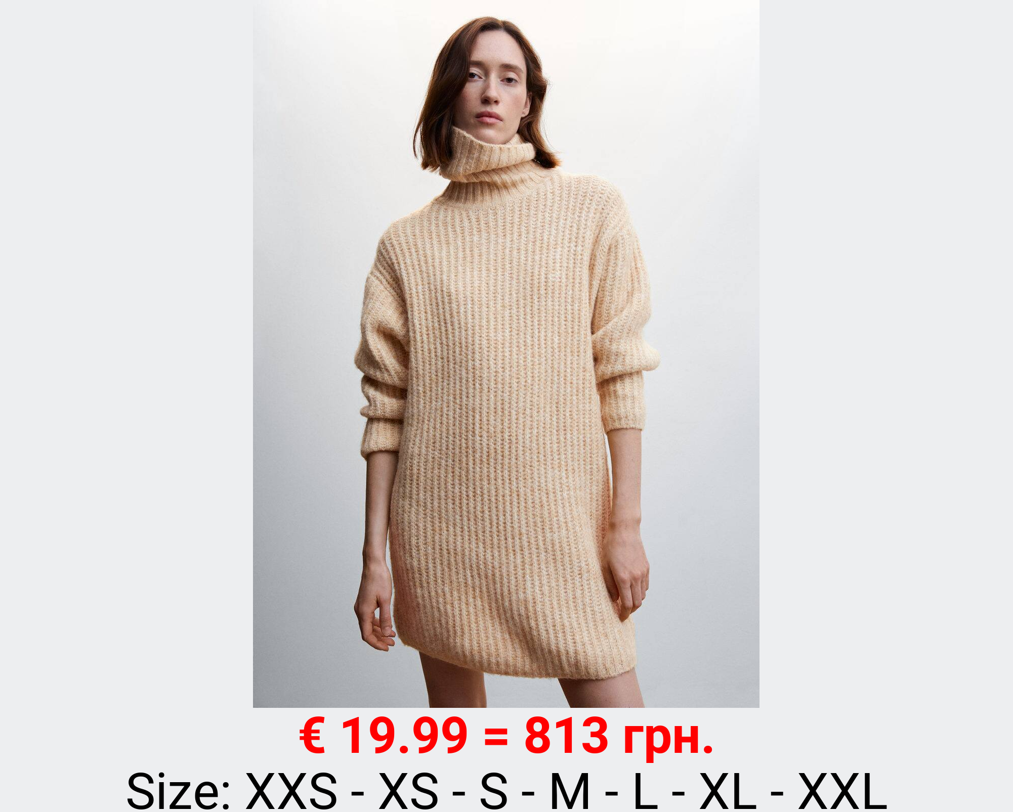 Vestido punto cuello vuelto