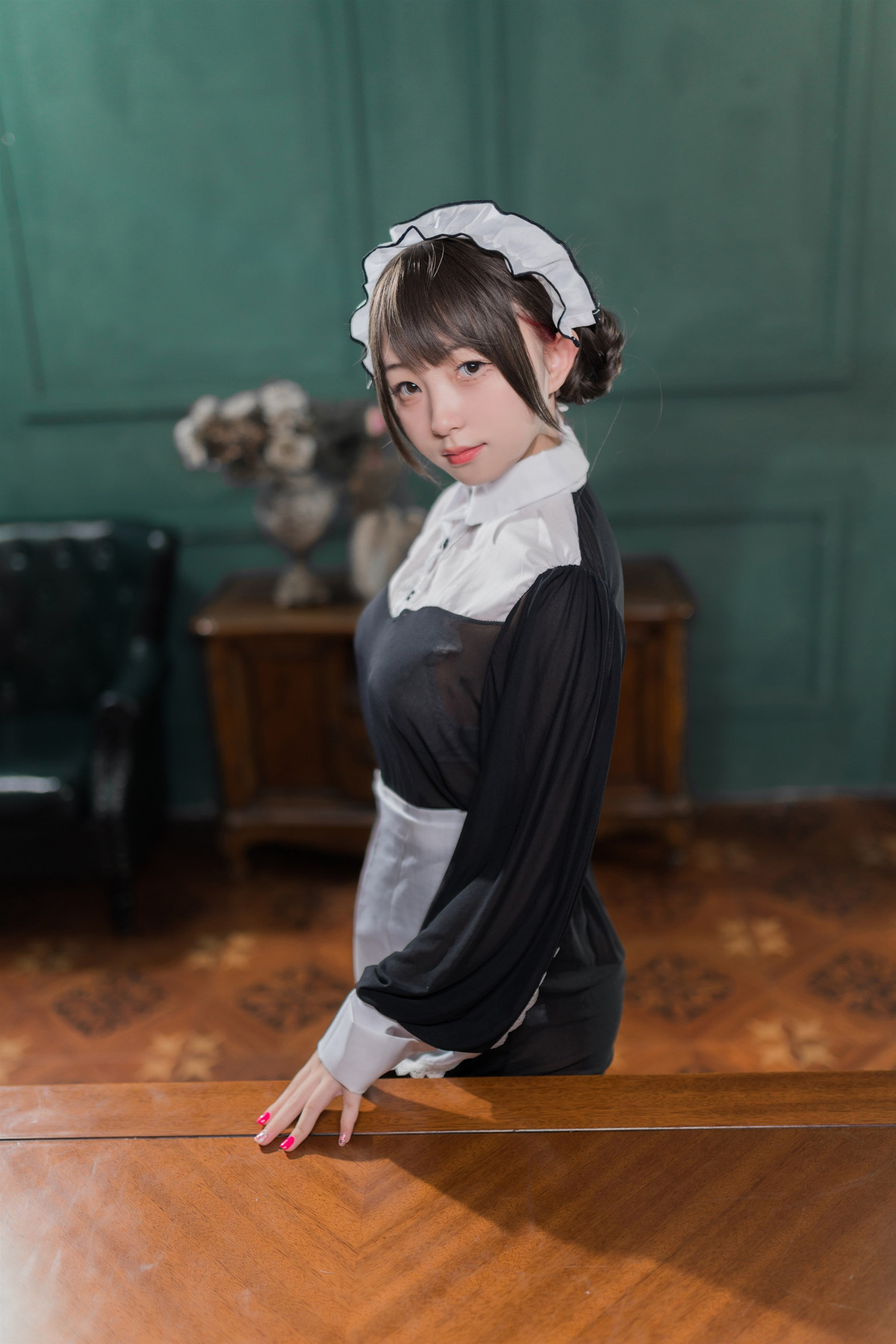 Cosplay 花铃 黑丝透明短裙女仆 Set.01 36
