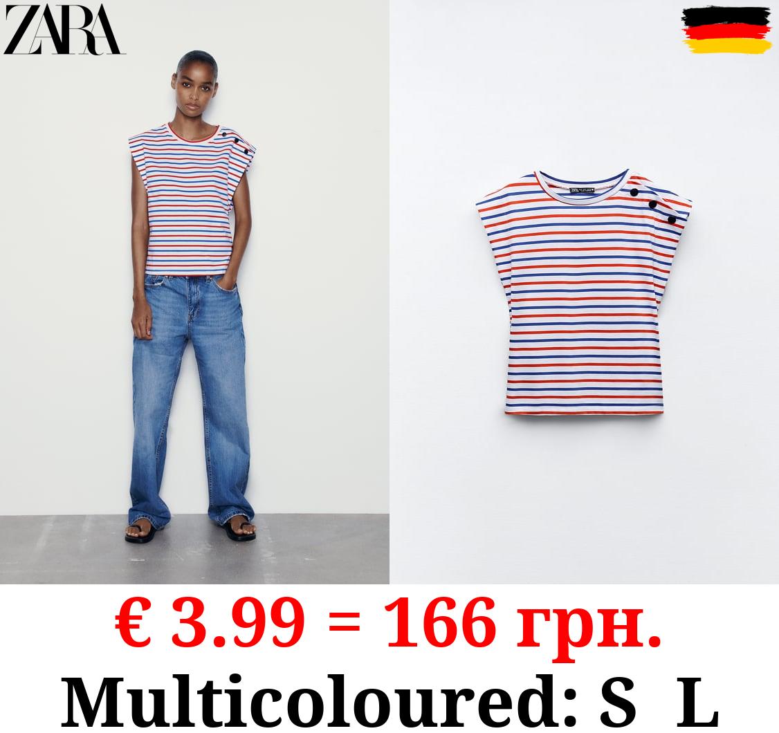 SLEEVELESS T-SHIRT WITH BUTTONS