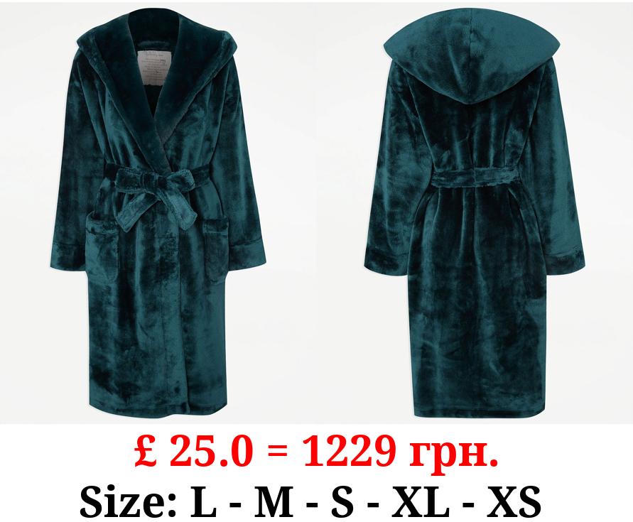 Forest Green Plush Dressing Gown