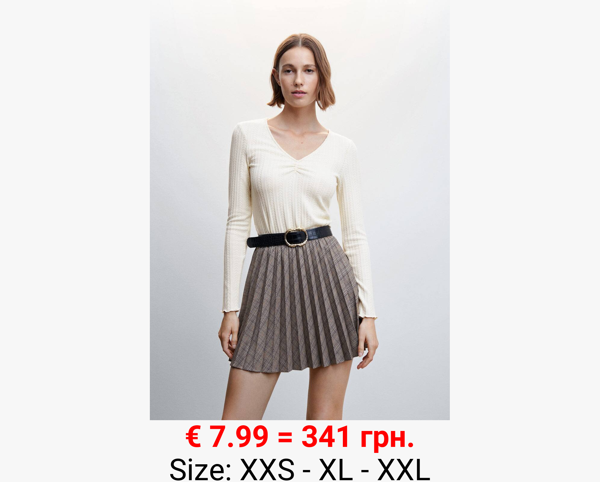 Camiseta fruncido manga larga