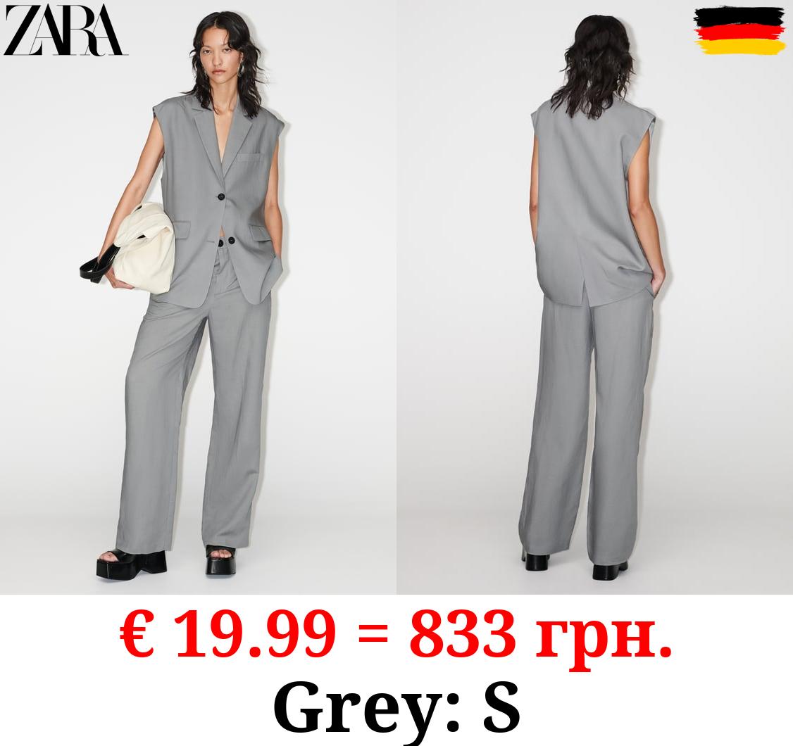 LINEN BLEND OVERSIZE WAISTCOAT