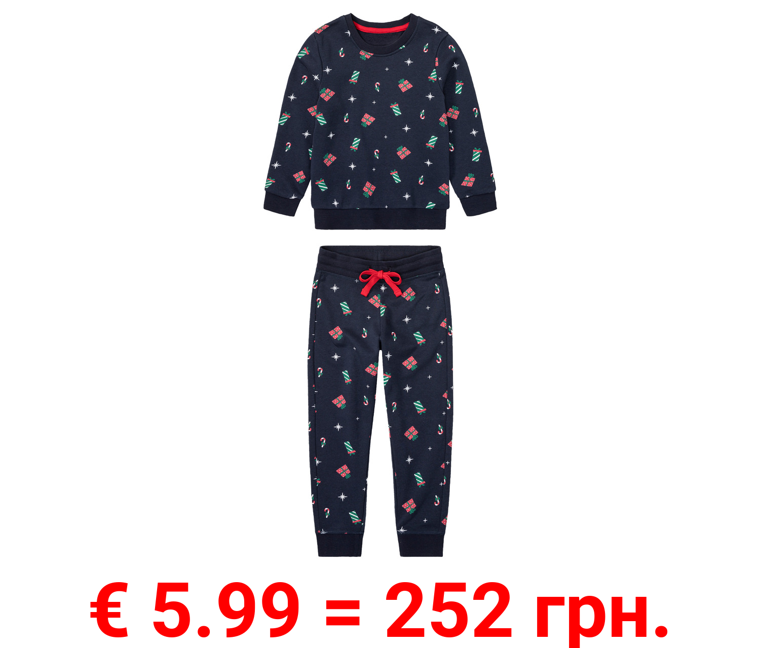 lupilu® Kleinkinder Sweatanzug, 2-tlg. mit Weihnachtsmotiv