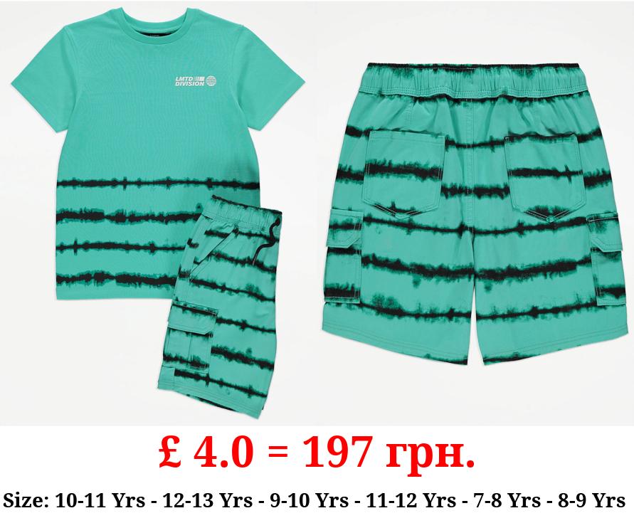 Turquoise Limited Division Tie Dye T-Shirt and Shorts Outfit