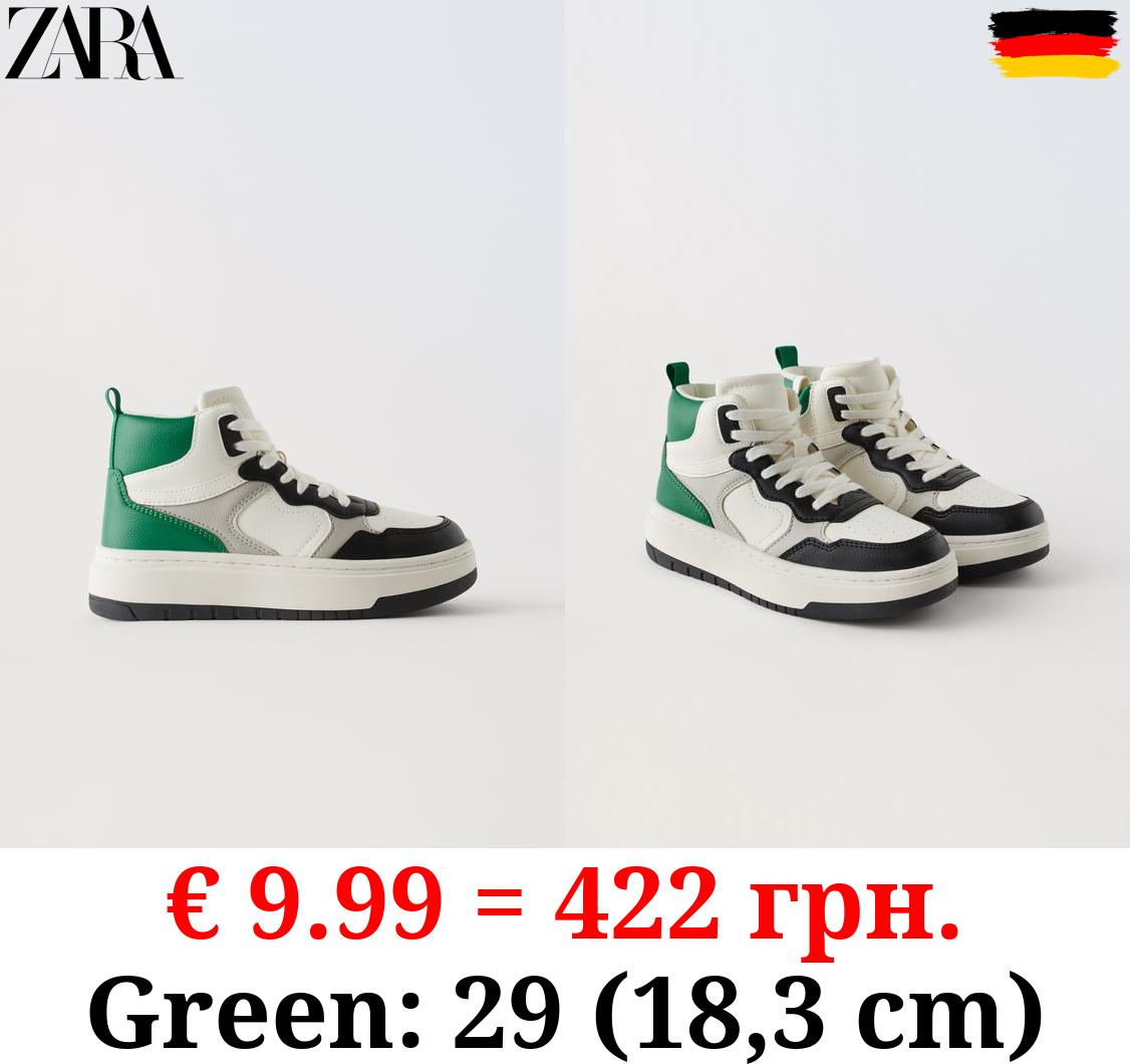 CONTRAST HIGH-TOP SNEAKERS