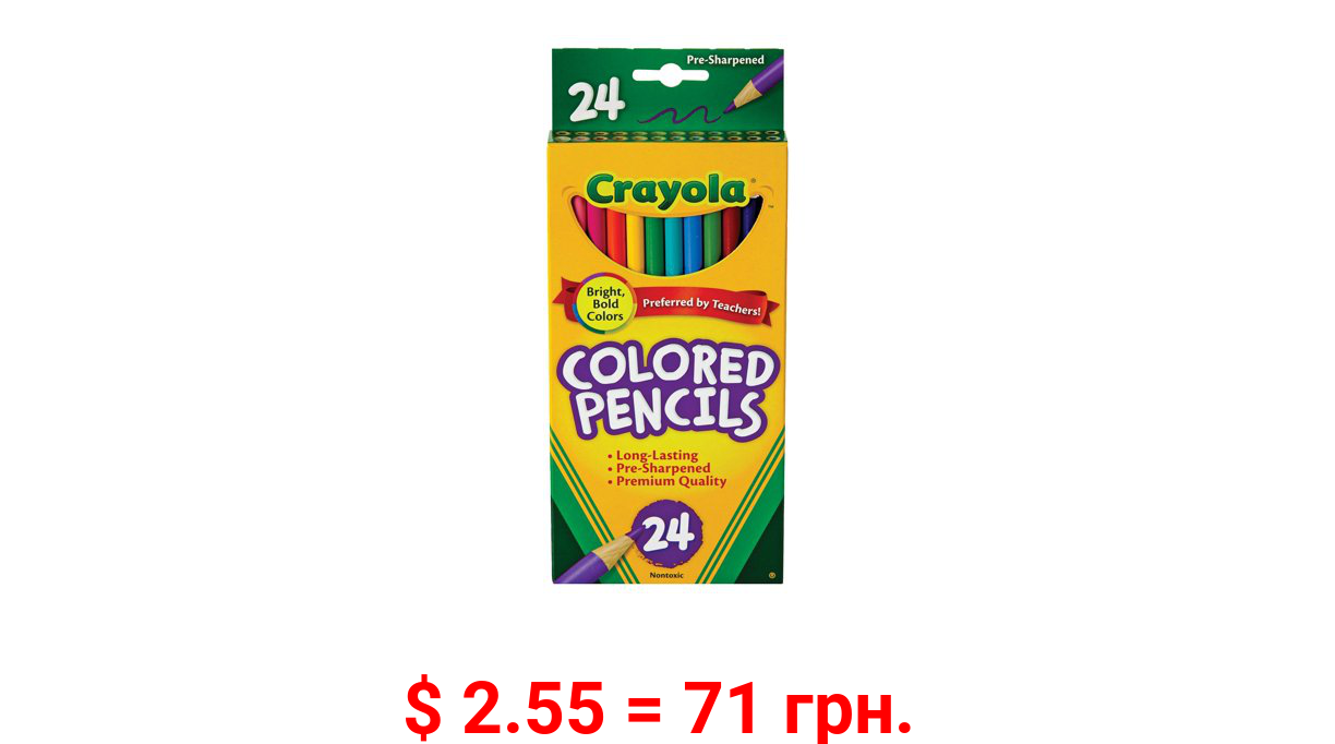 Crayola Colored Pencil Set, Back to School Supplies, 24 Colors