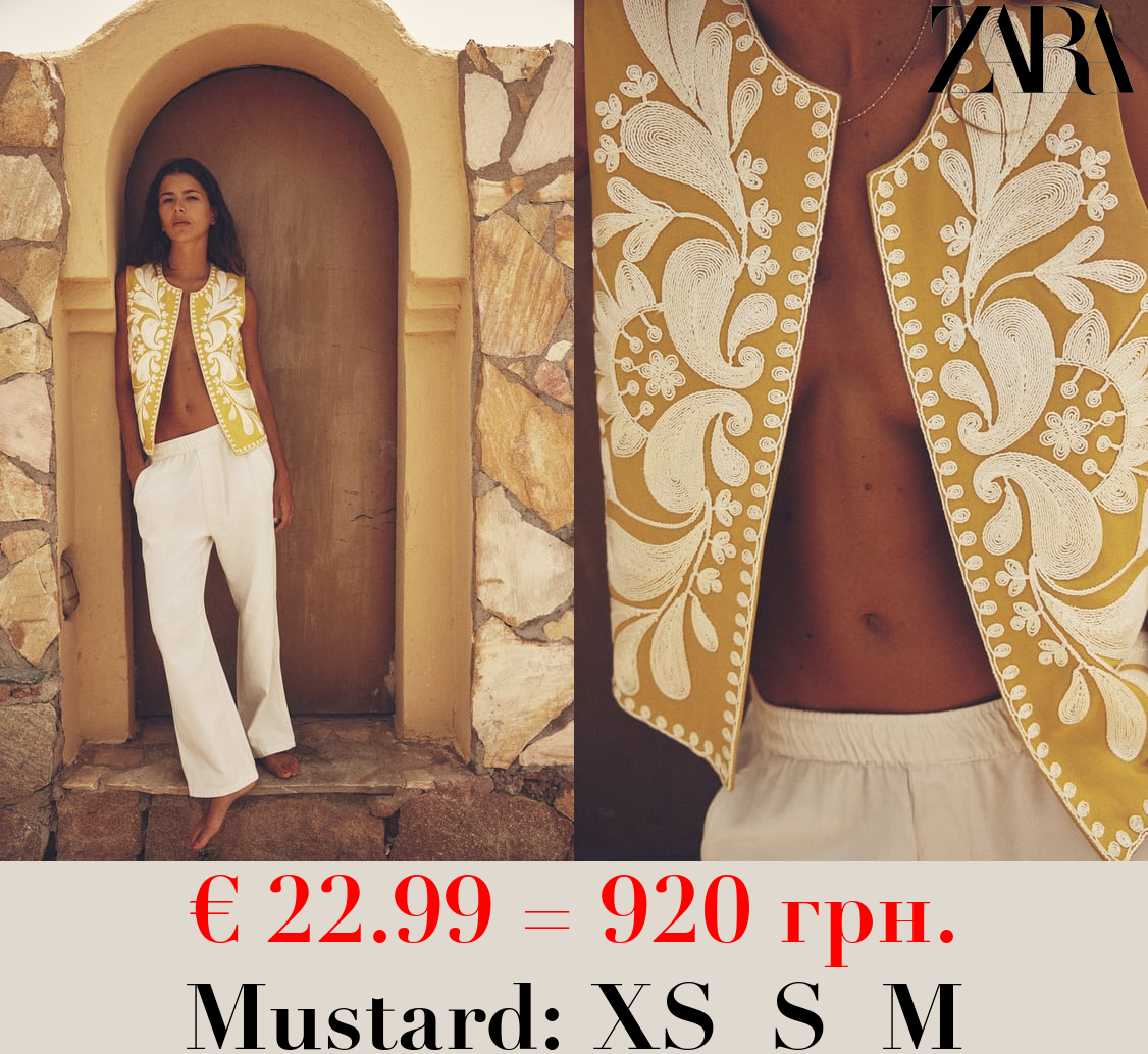 WAISTCOAT WITH CONTRAST EMBROIDERY